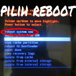 Pilih reboot untuk mengakhiri proses flash lenovo a1000