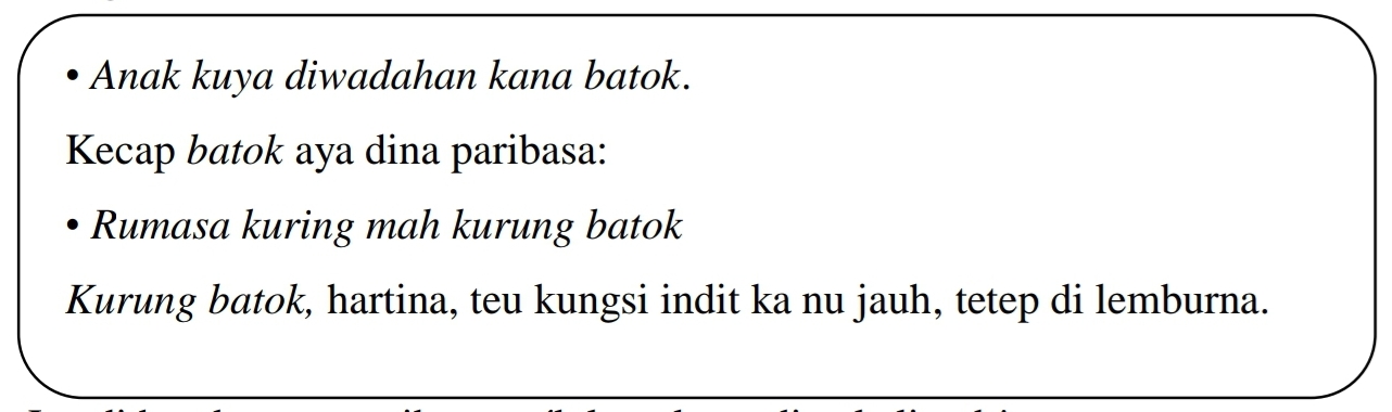 Larapkeun kecap ieu di handap kana kalimah