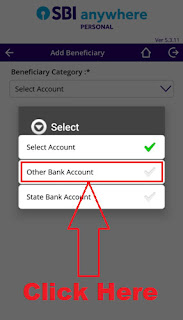 how can i add inter bank beneficiary in sbi anywhere