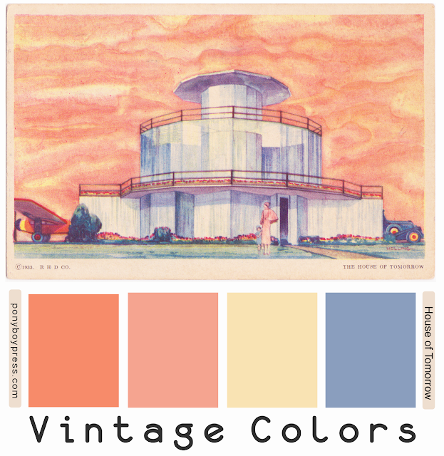 Vintage Color Palette - House of Tomorrow - read more and see hex codes on the blog ponyboypress.com