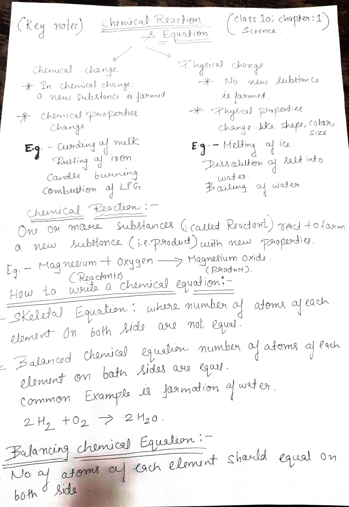 assignment of class 10 science
