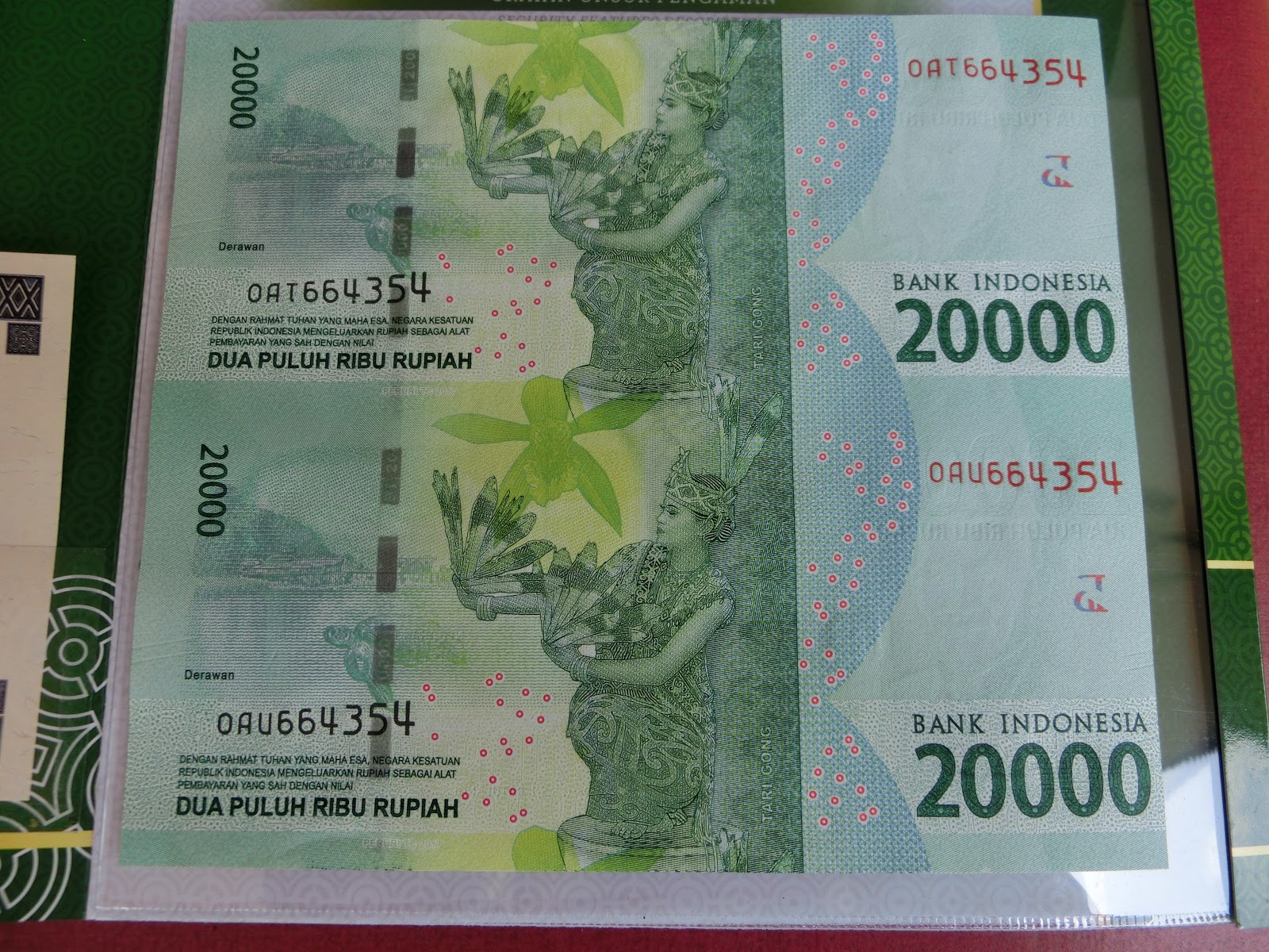 Sejarah Aset yg Berharga : UANG BERSAMBUNG 2 LEMBAR PECAHAN 20 RIBU RUPIAH