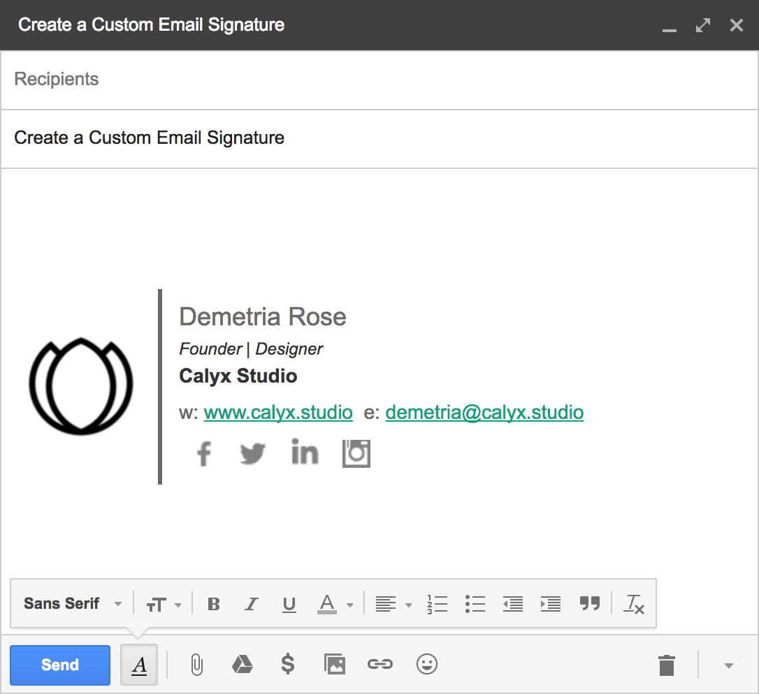 Create Custom Email Signature Free Polewmega