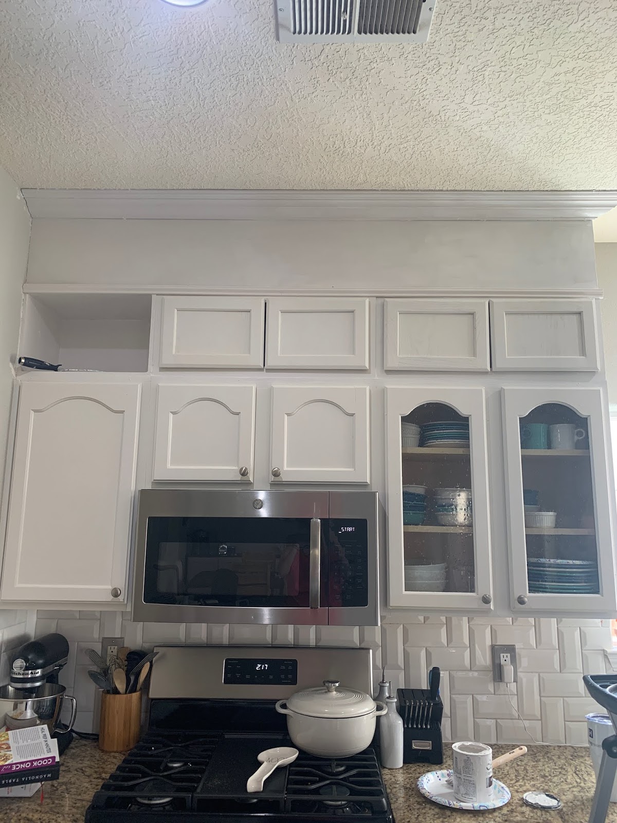 Emily Burn: DIY Stacked Cabinets// Extending our Kitchen Cabinets to ...