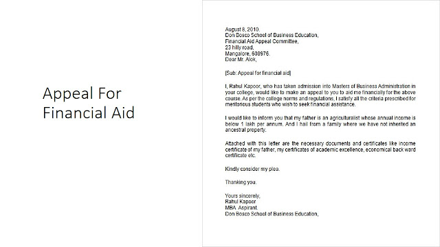 Sample Letter For Financial Assistance