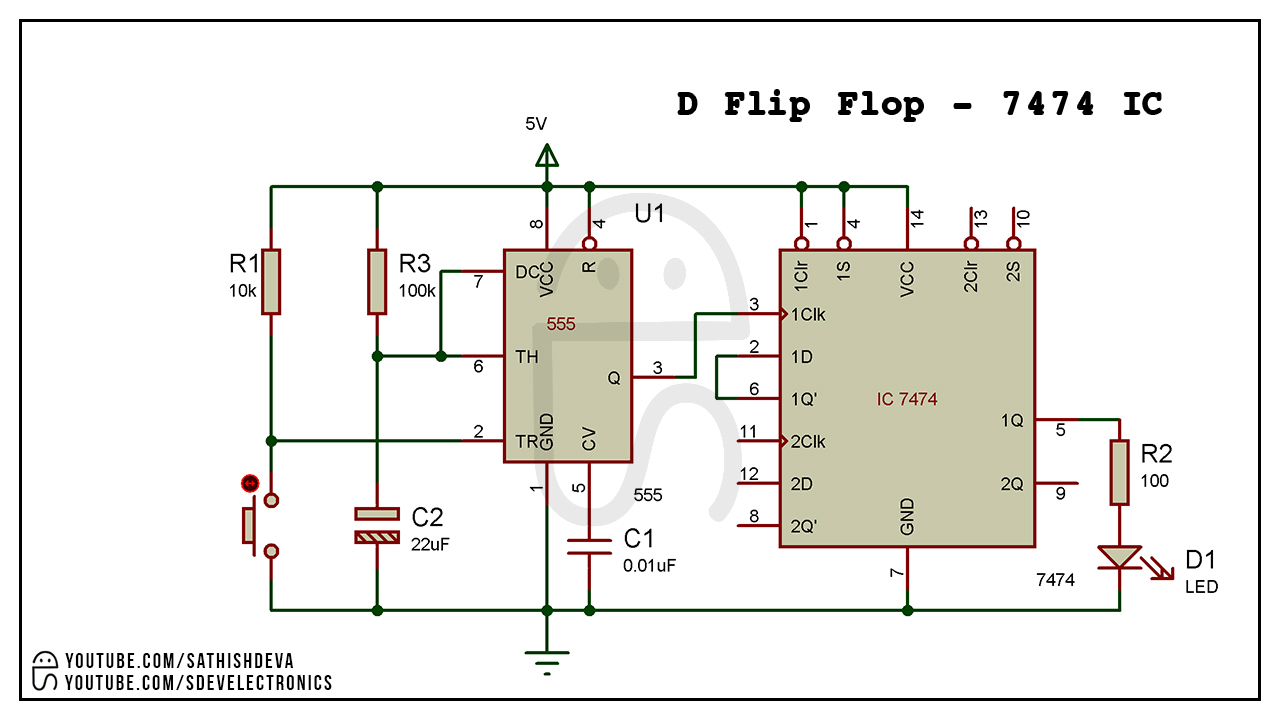 sdevelectronics: D Flip Flop Circuit IC7474