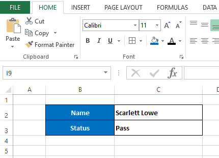 Completed Vlookup example