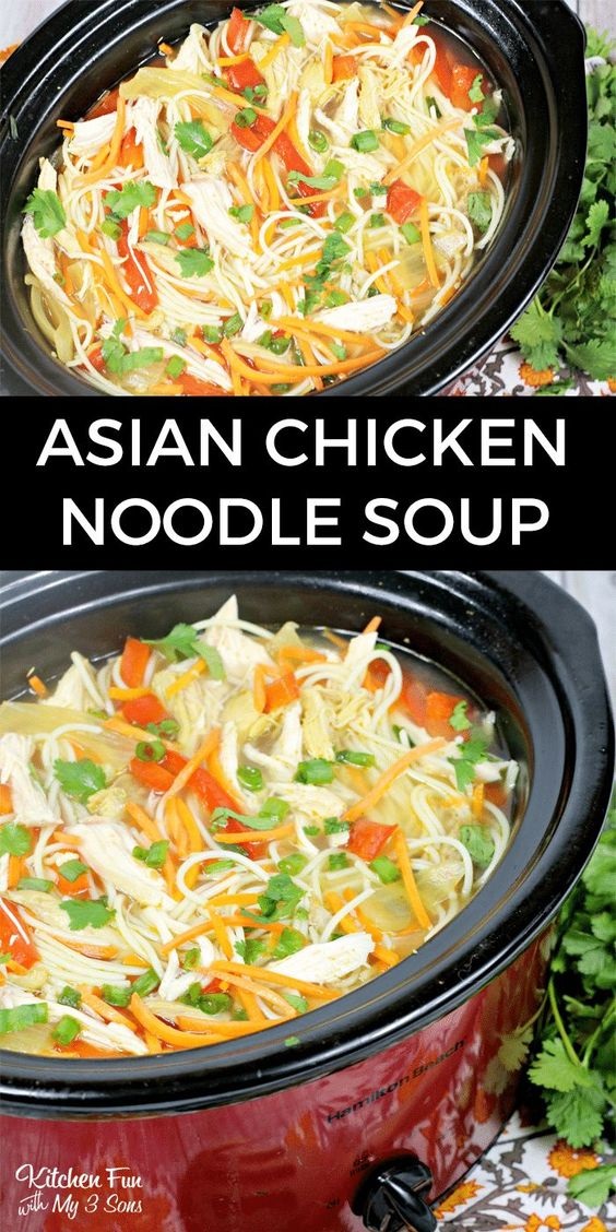 Slow Cooker Asian Chicken Noodle Soup