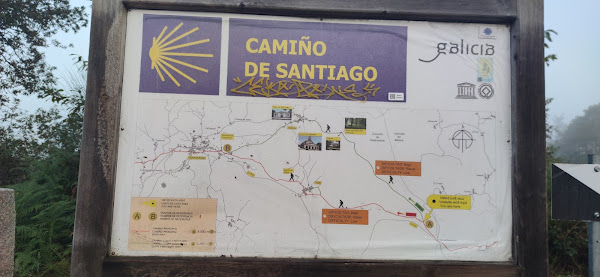 Cartel informativo del desvío a Vilavade en el Camino Primitivo