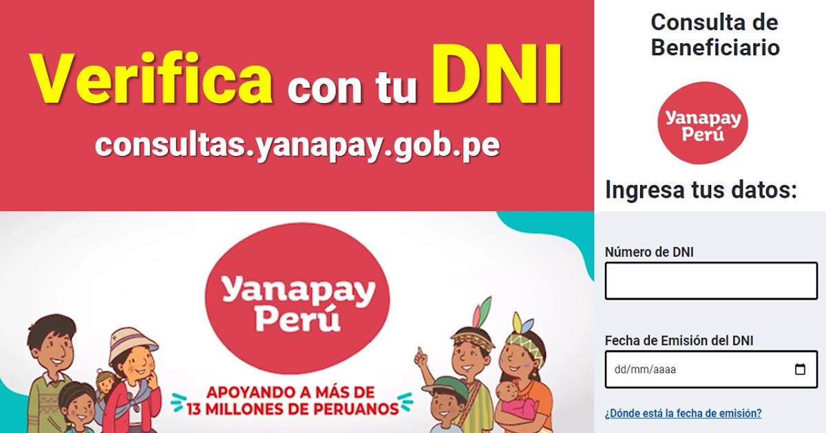BONO YANAPAY Link ingresa tu DNI y verifica si accedes Es mi Perú