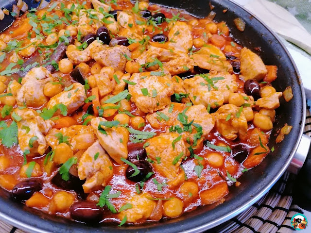 Pechugas de pollo con garbanzos