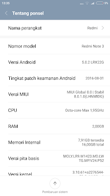Firmware Xiaomi Redmi Note 3 Hisense Mtk Global Tested Miui 89