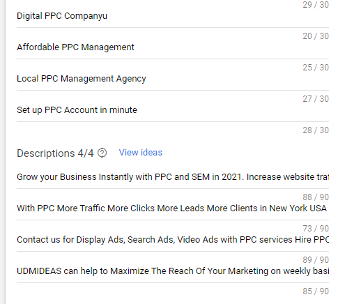 Do research to ad headlines and heading in Google Ad