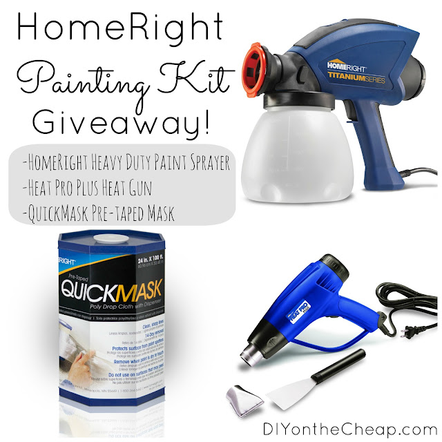 HomeRight Painting Kit Giveaway! Enter to win a Paint Sprayer, Heat Gun and QuickMask via DIYontheCheap.com