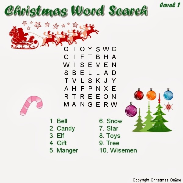 christmas word search ideas