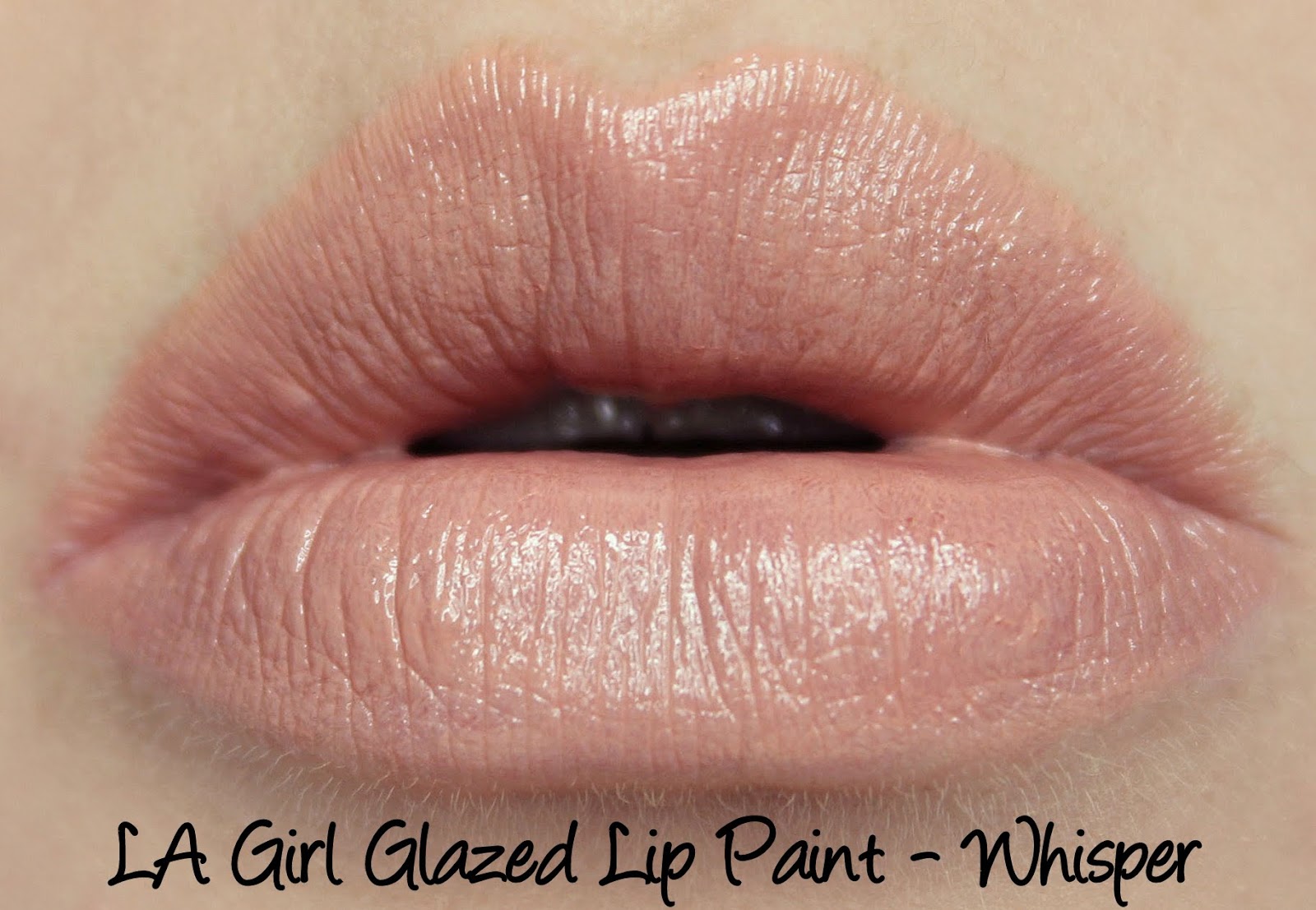 LA Girl Glazed Lip Paint - Whisper Swatches & Review