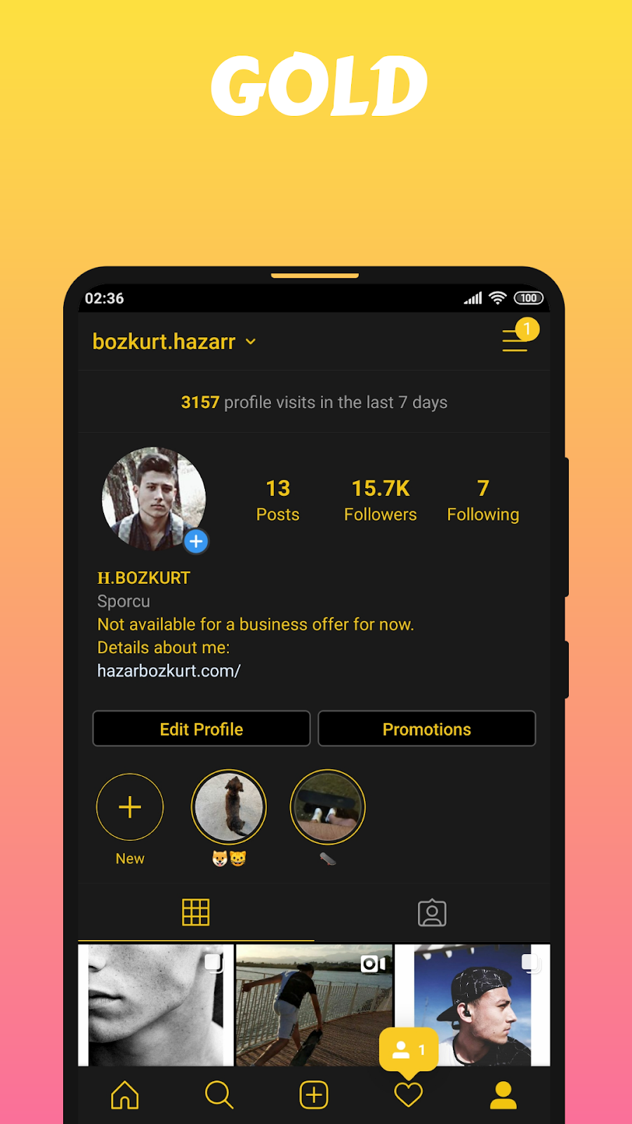 Dark with Blue and Gold Theme