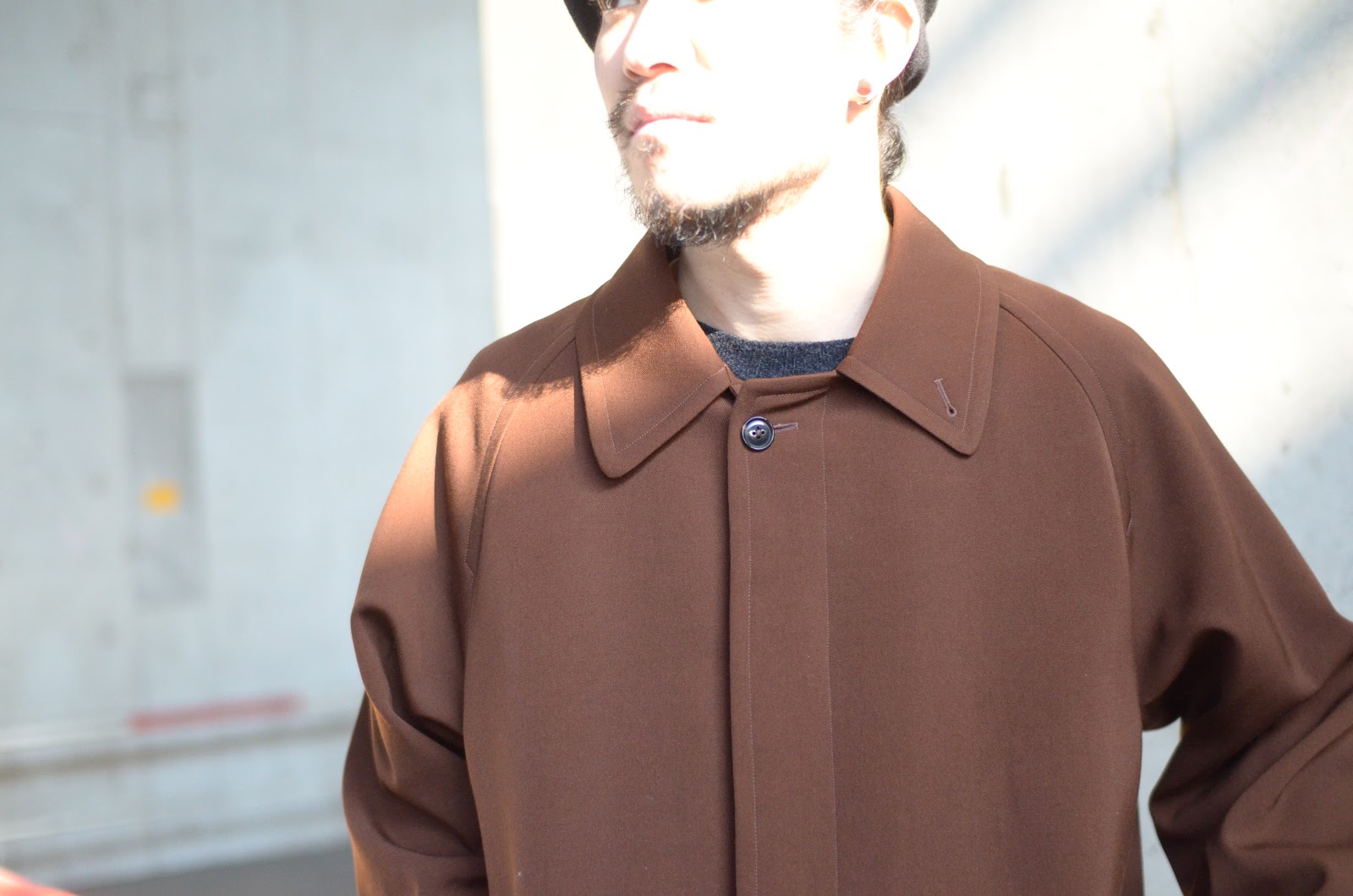 GOOD DEAL: unfil -WOOL GABARDINE BALMACAAN COAT-