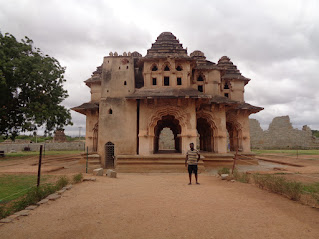 Madhu enjoying the royal circuit at hampi