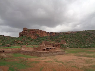 The Badami complex, though the Agastya lake was dried up, still looked beautiful