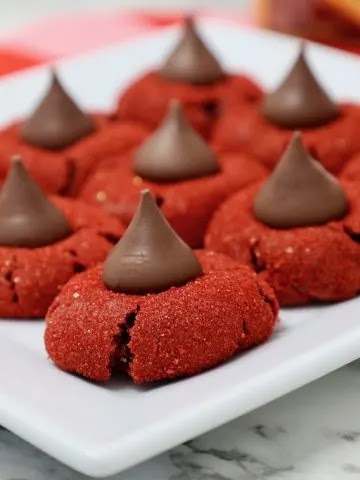 Red Velvet Chocolate Kiss Cookies