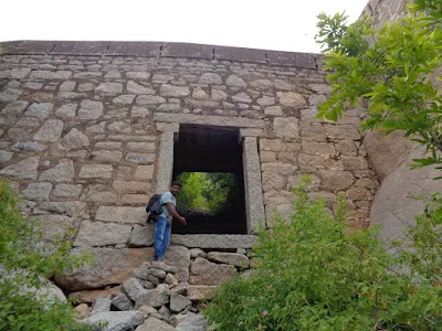 Ashok welcoming us into one of the gateways at ratnagiri fort trek