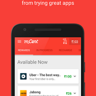 Get free recharge using mCent mobile app