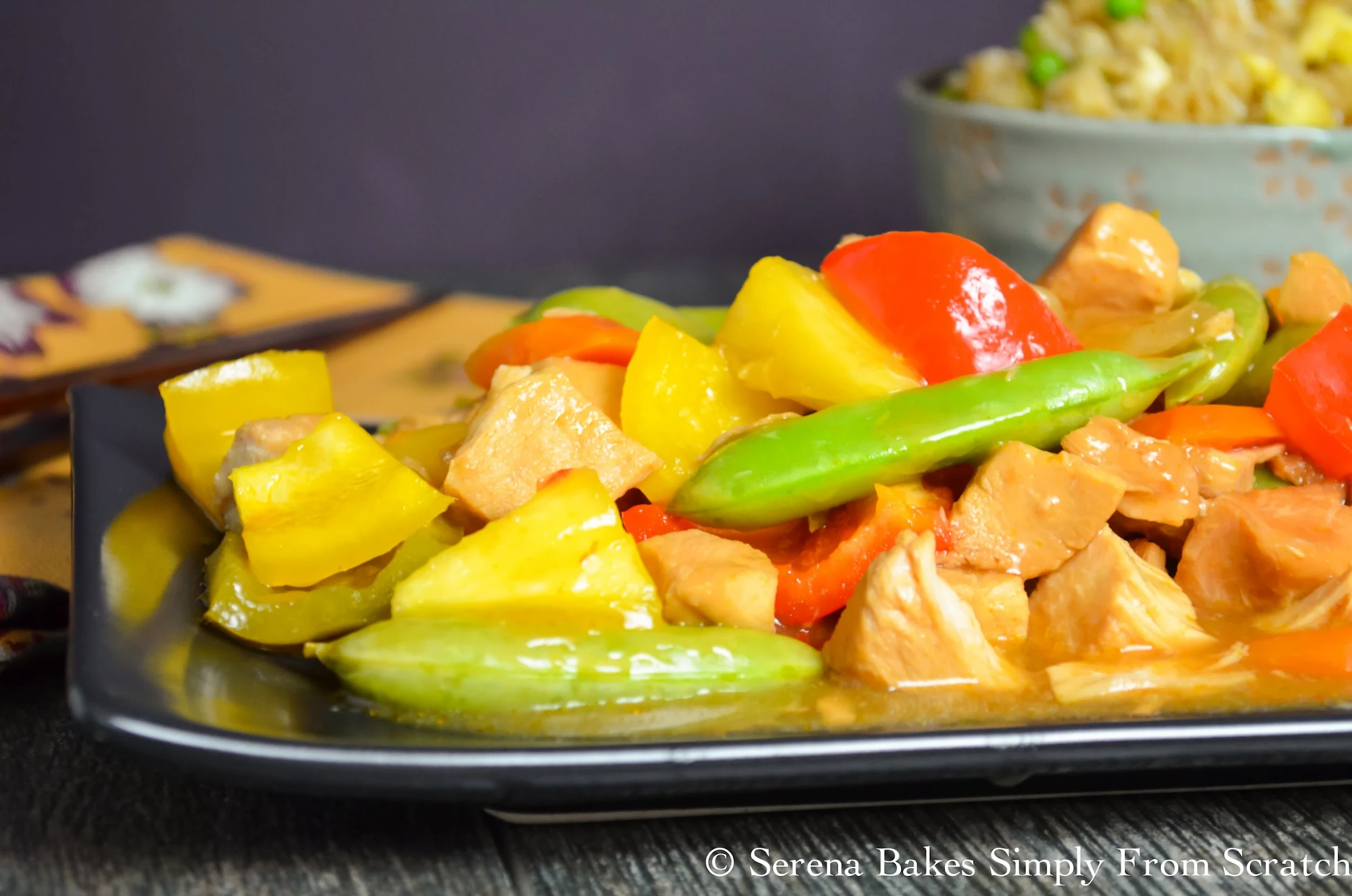 Crockpot Sweet and Sour Chicken is the perfect dinner at the end of a busy day! 