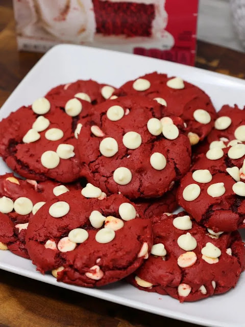 Red Velvet Cake Mix Cookies