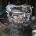 चार पहिया वाहन डिजा़यर कार अज्ञात कारणों से जलकर हुई राख।