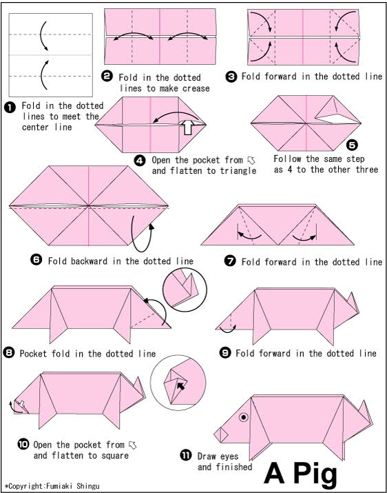 ඌරෙක්ව හදමු (Origami Pig) - Your Choice Way