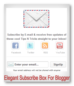 Elegant Email Subscription Box For Blogger : eAskme