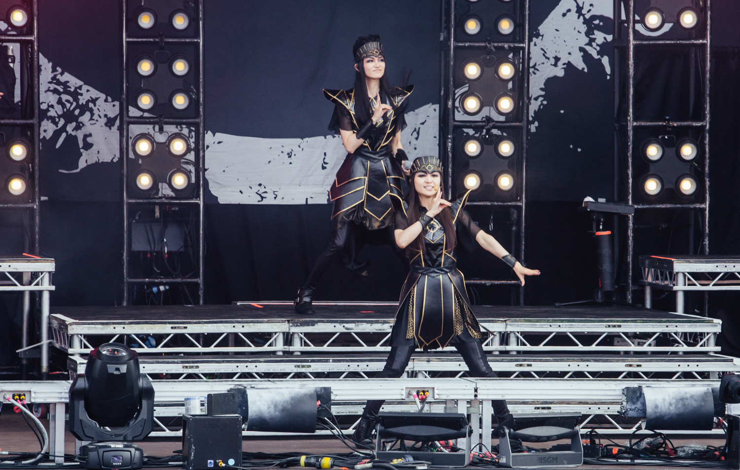 BABYMETAL performing as a duo during the Dark Side