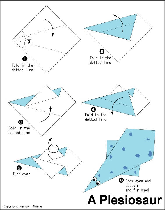 ප්ලෙසියෝසෝර්ව හදමු (Origami Plesiosaur) - Your Choice Way