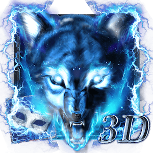 3D Blue fire Ice wolf launcher theme Download Apk