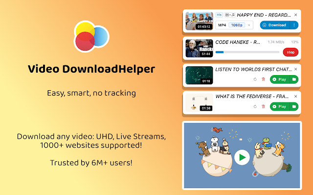 إضافات كروم لتحميل وحفظ الفيديوهات - Video DownloadHelper