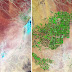 Beberapa tampilan citra satelit perubahan wajah bumi oleh expansi manusia