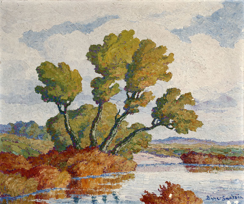Pond with Willows, likely the Smoky Hill River near Lindsborg, 1944