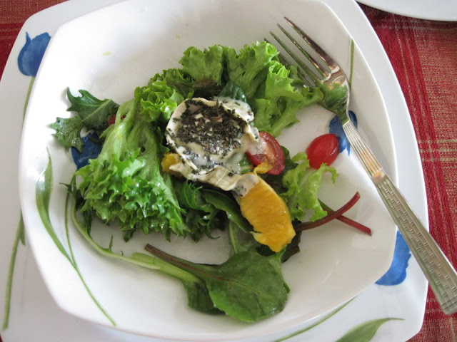 Salad Greens With Rosemary Crusted Goat Cheese