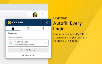 KeeperDNA password manager extension