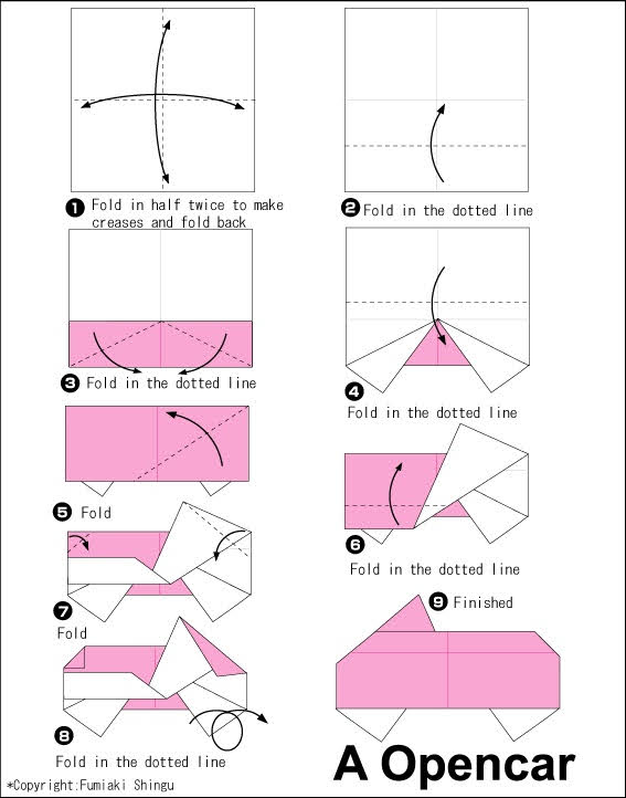 විවෘත කාර් එකක් හදමු (Origami Opencar) - Your Choice Way