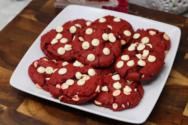 Red Velvet Cake Mix Cookies