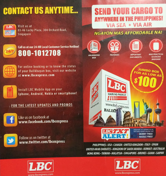 Singapore Balikbayan Box LBC