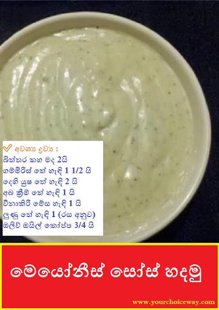 මෙයෝනීස් සෝස් හදමු (Meyonnaise Sauce) 🌮🌮 - Your Choice Way