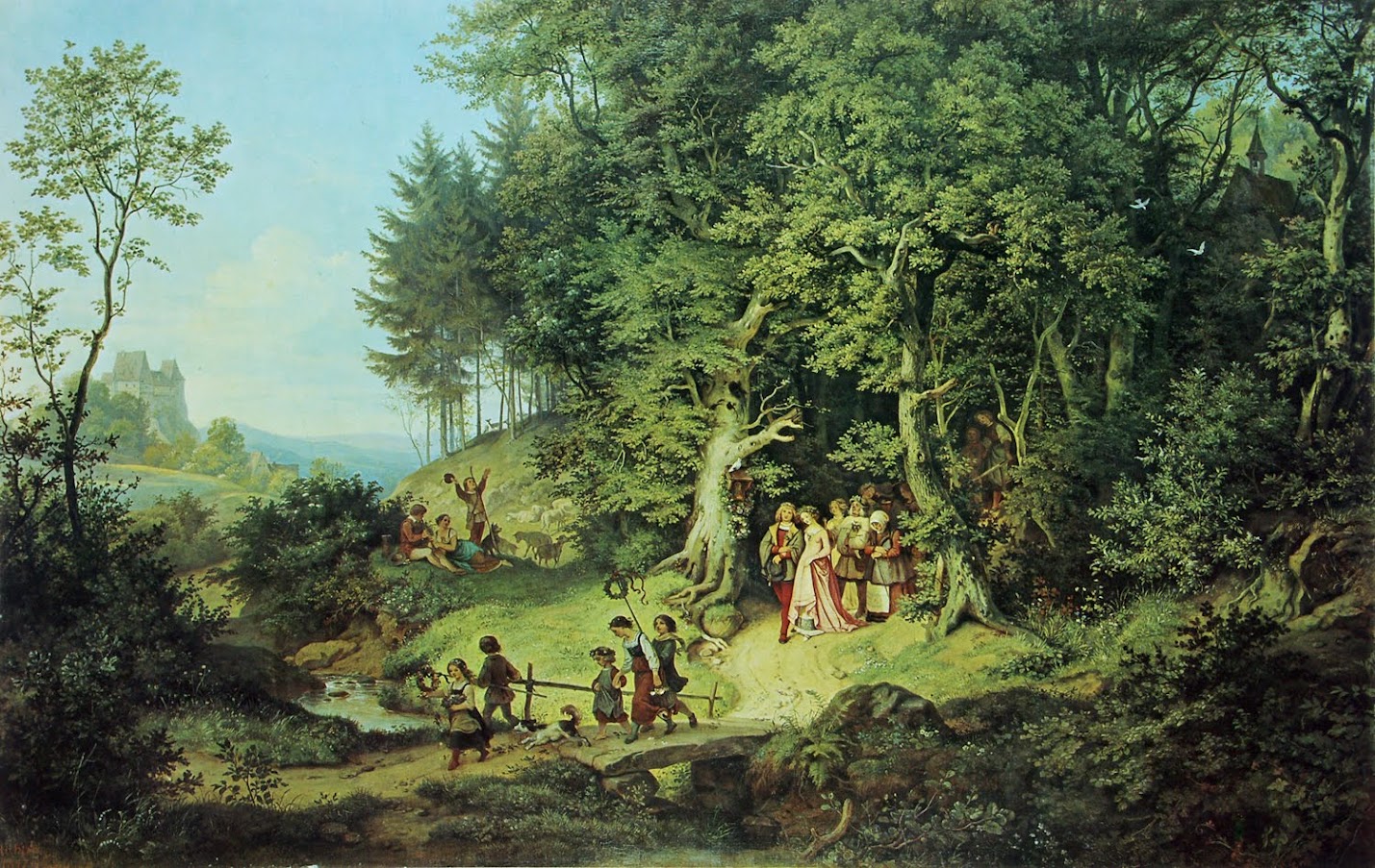 Свадебный кортеж весной, 1847