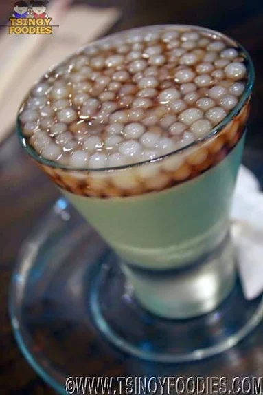 chilled green tea taho
