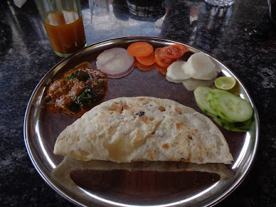 A very well deserved lunch post the intense Bhairavadurga trek