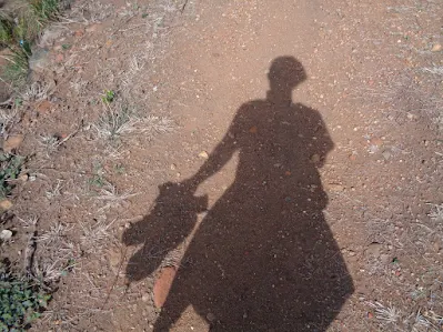 The solo hiker captures his own shadow after reaching the summit of kabbaladurga
