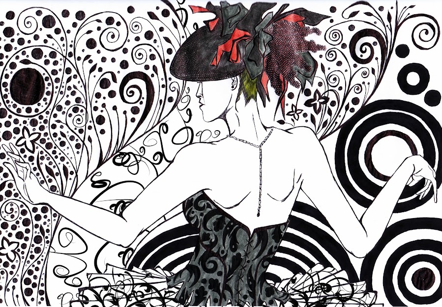 mixed media art balerina