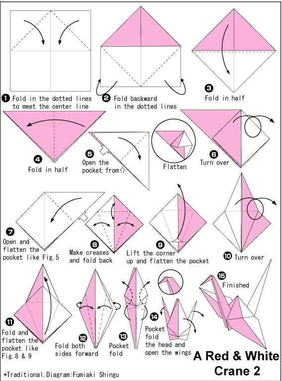 රතු සහ සුදු දොඹකරයක් හදමු 2 (Origami Red and White Crane 2) - Your Choice Way
